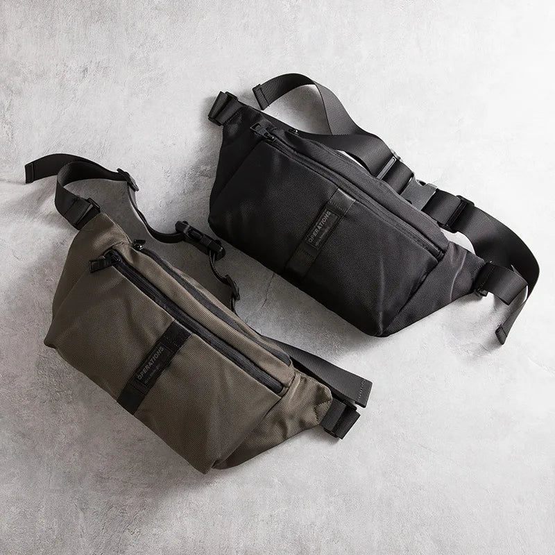 Rejsebrysttasker Til Mænd Causal Outdoor Shoulder Man Bag Commuter Waist Herretaske - Grøn