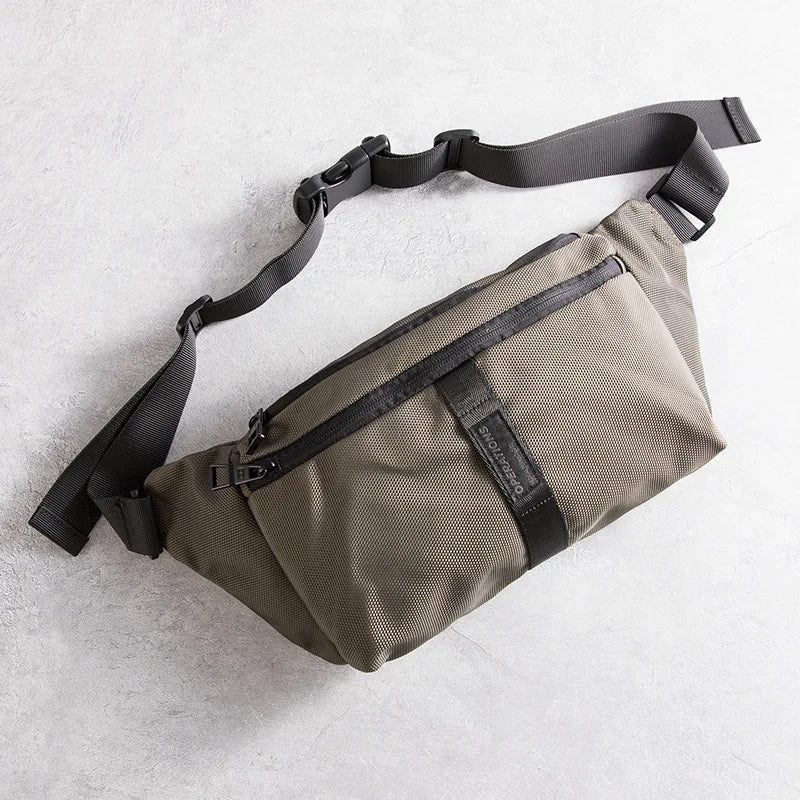 Rejsebrysttasker Til Mænd Causal Outdoor Shoulder Man Bag Commuter Waist Herretaske - Grøn