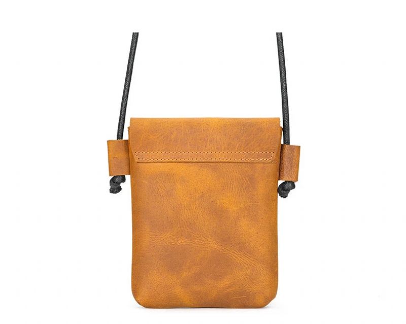 Skuldertaske Ægte Læder Small Sling Bags Blødt Crossbody-taske - Lysebrun