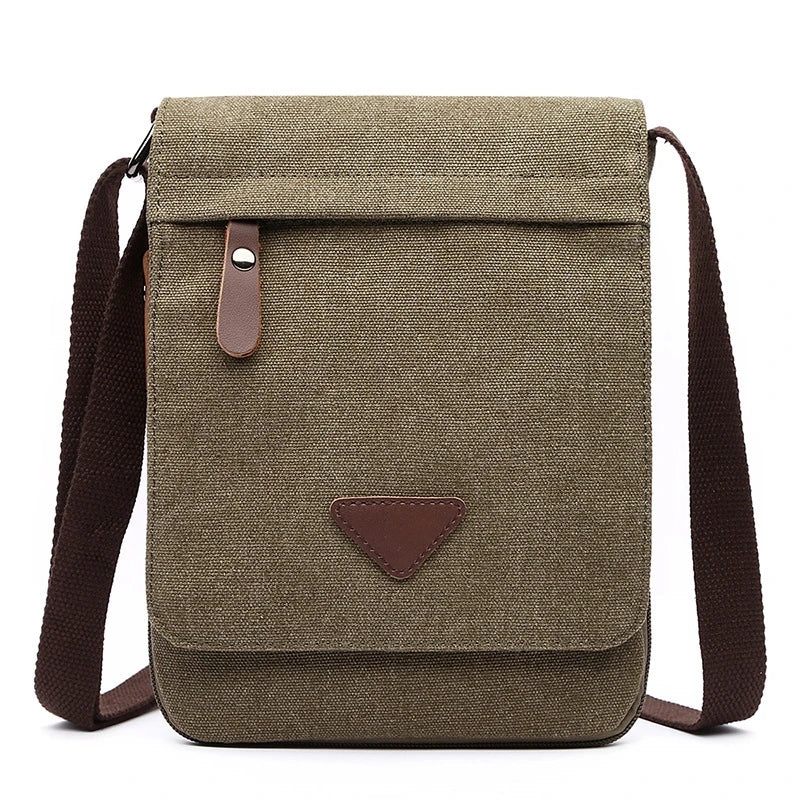 Solid Messenger Stærk Stof Vintage Style Crossbody Tasker - Grå