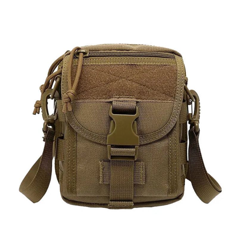 Taktisk Taske Nylon Taljepakke Taljetaske Camping Messenger Bag - Khaki