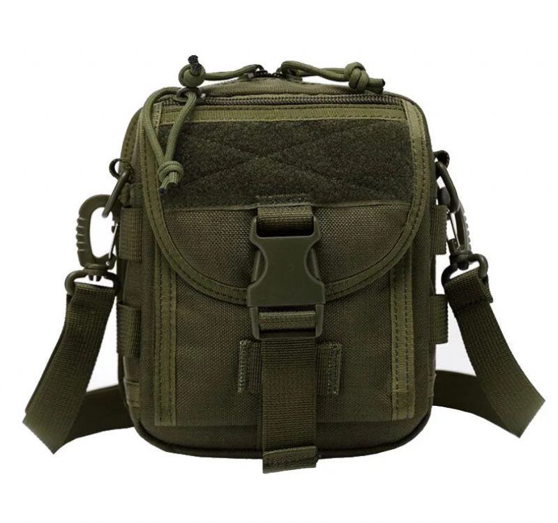 Taktisk Taske Nylon Taljepakke Taljetaske Camping Messenger Bag - Khaki