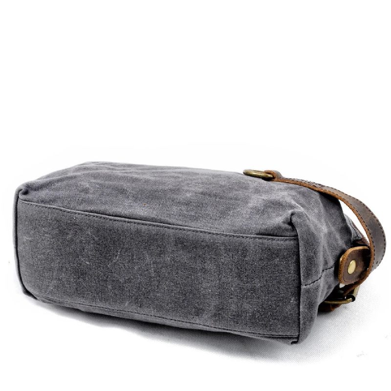 Travel Canvas Clutch Taske Herre Håndtaske Vandtæt Vasketaske Håndledstaske Lille - Mørkegrå