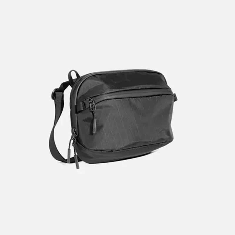 Unisex One Shoulder Crossbody-taske Taljetaske Brysttaske - Sort