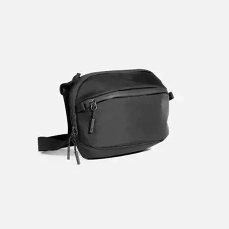 Unisex One Shoulder Crossbody-taske Taljetaske Brysttaske - Sort