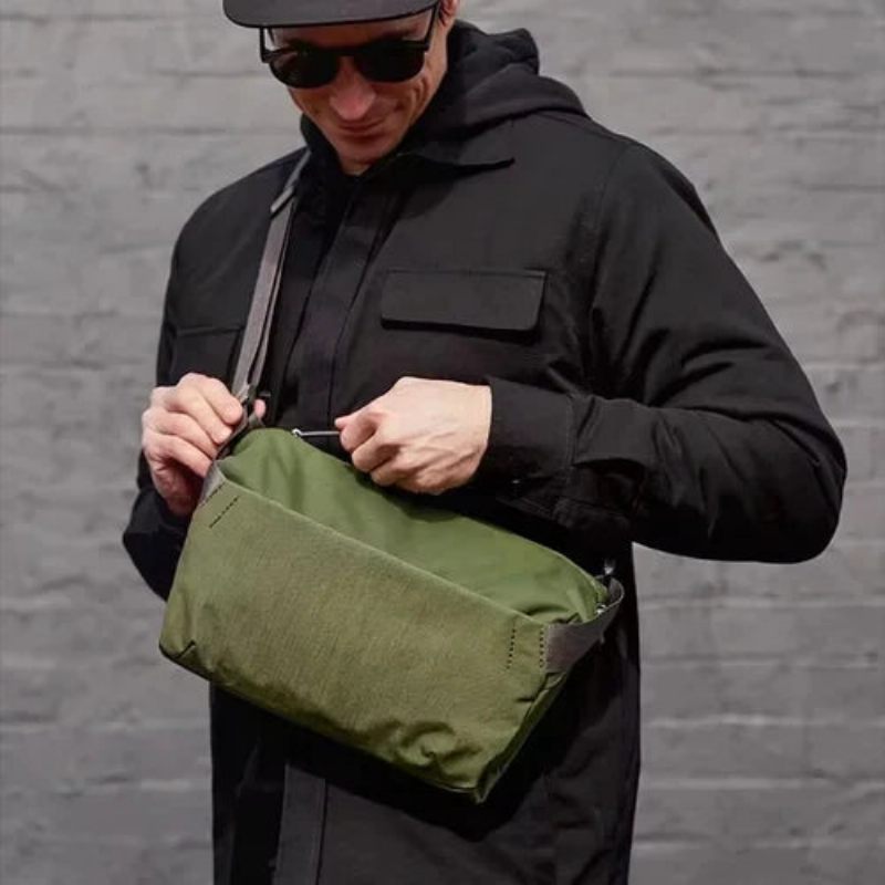 Venture Single Explorer Chest Bag Unisex Messenger Taske Med Stor Kapacitet - Grøn 9L