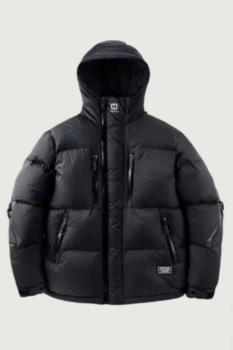 Vinter Mænd Funktionel Dunjakke Hætte Tactical Hvid Andedunsjakke Varm Tyk Outwear Frakke Hip Hop Streetwear