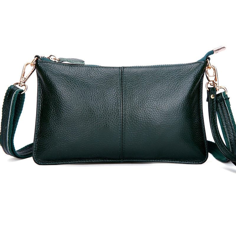 Kvinder Ægte Læder Day Clutches Candy Skuldertasker Crossbody Tasker Små Clutch - Sort