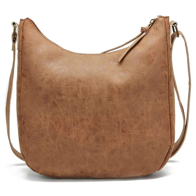 Kvinder Skuldertaske Læder Crossbody Taske Kvinders Håndtaske Lommer Tote Punge - Beige