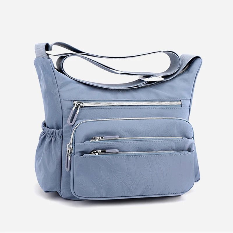 Kvinder Skuldertasker Messenger Tasker Simple Multi-lommer Vandtæt Crossbody - Sort