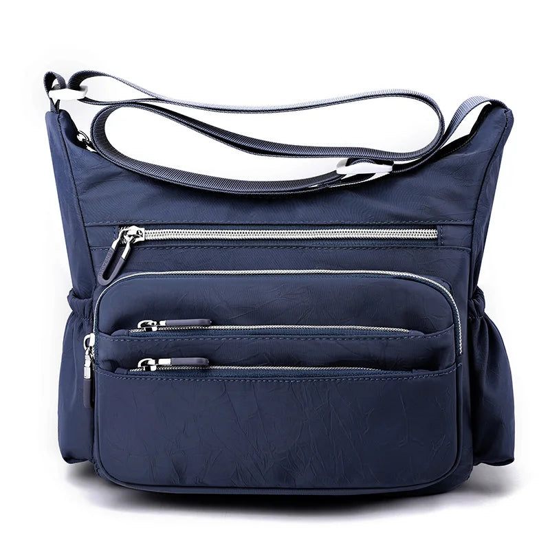 Kvinder Skuldertasker Messenger Tasker Simple Multi-lommer Vandtæt Crossbody - Sort