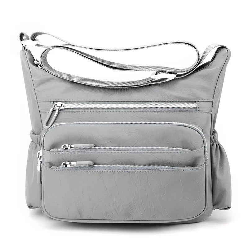 Kvinder Skuldertasker Messenger Tasker Simple Multi-lommer Vandtæt Crossbody - Sort