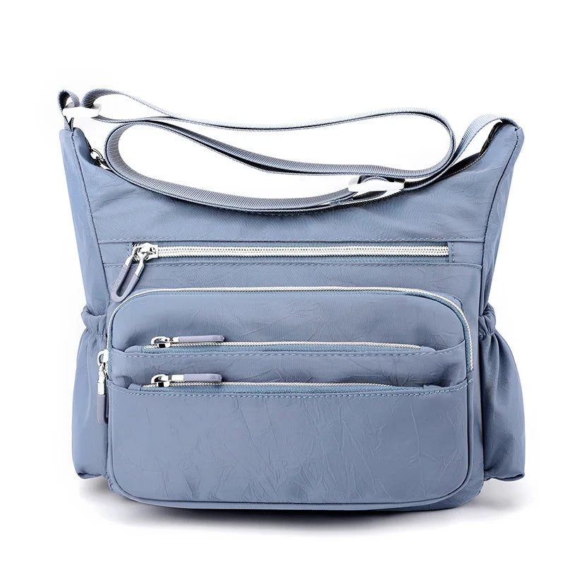 Kvinder Skuldertasker Messenger Tasker Simple Multi-lommer Vandtæt Crossbody - Sort