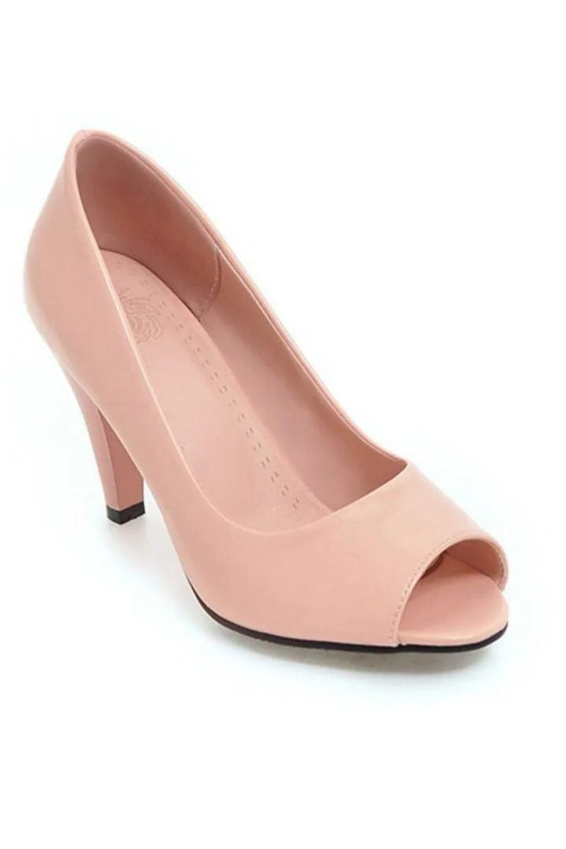 Damesko Med Høje Hæle Klassiske Spring Peep Toe Pumps Elegant