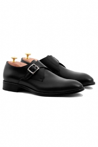 Black Monk Straps Mænd Sko Designer Brudekjole Ægte Læder Bedste Håndlavede Business Sko Til Mand