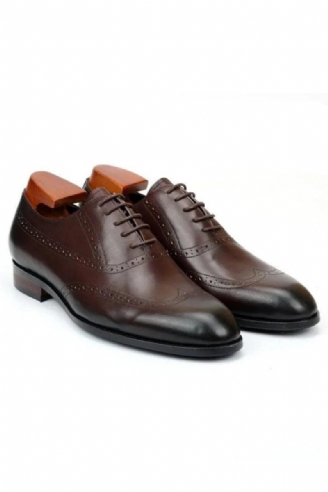 Brogue Oxford Mænd Kjole Sko Bryllup Best Man Sko Ægte Læder Håndlavede Designer Formelle Sko Originale