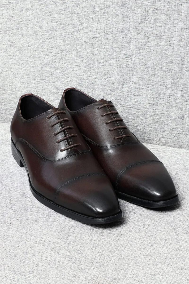 Italiensk Luksus Højkvalitets Elegant Mand Natural Business Formelle Solid Oxfords Sko