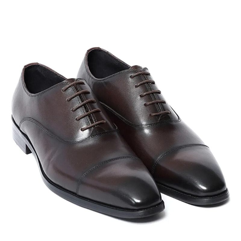 Italiensk Luksus Højkvalitets Elegant Mand Natural Business Formelle Solid Oxfords Sko - Sort