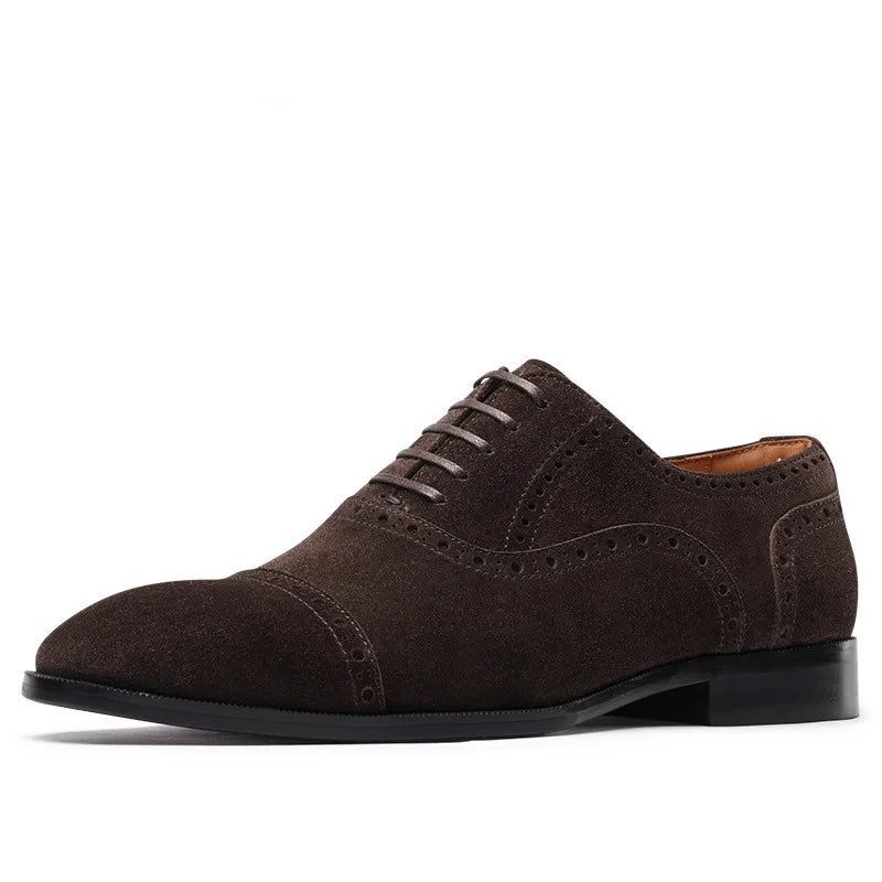 Mænd Brogues Brun Udskåret Snørebånd Casual Classic Dress Sko - Brun