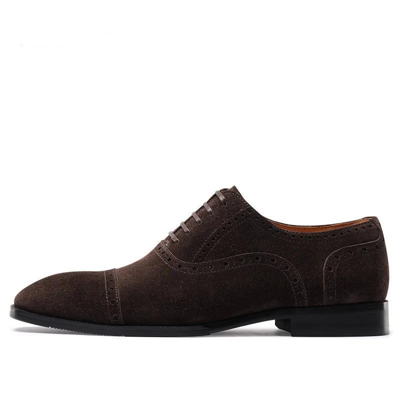 Mænd Brogues Brun Udskåret Snørebånd Casual Classic Dress Sko - Brun