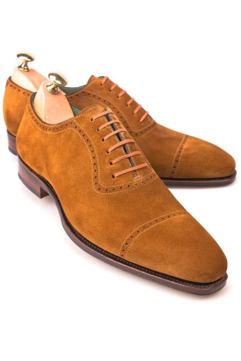 Oxford Brogue Mænd Sko Kjole Formel Bryllup Mand Sko Business Håndlavet Ruskind Designer Sko Original