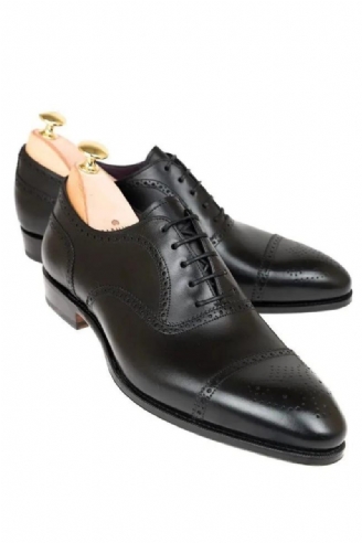 Oxford Brogue Man Business Sko Solid Office Designer Best Man Shoe Håndlavede Ægte Læder Herresko