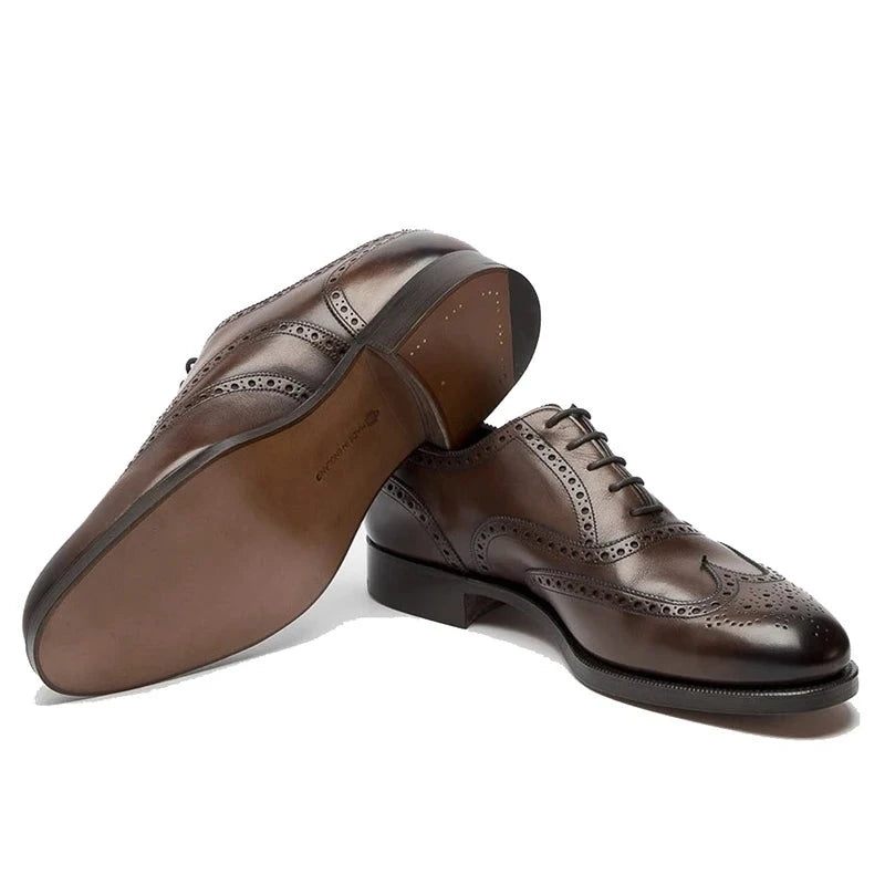 Oxford Brogue Style Brudekjole Formel Bedste Sko Kontor Brudgom Håndlavede Business Designer Man Sko - Brun