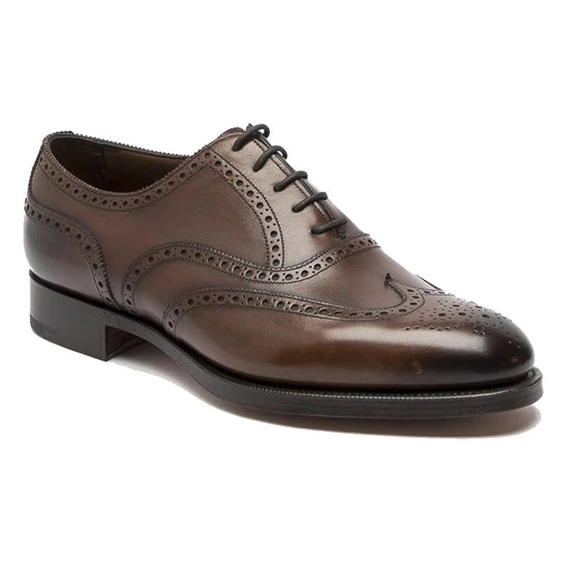 Oxford Brogue Style Brudekjole Formel Bedste Sko Kontor Brudgom Håndlavede Business Designer Man Sko - Brun