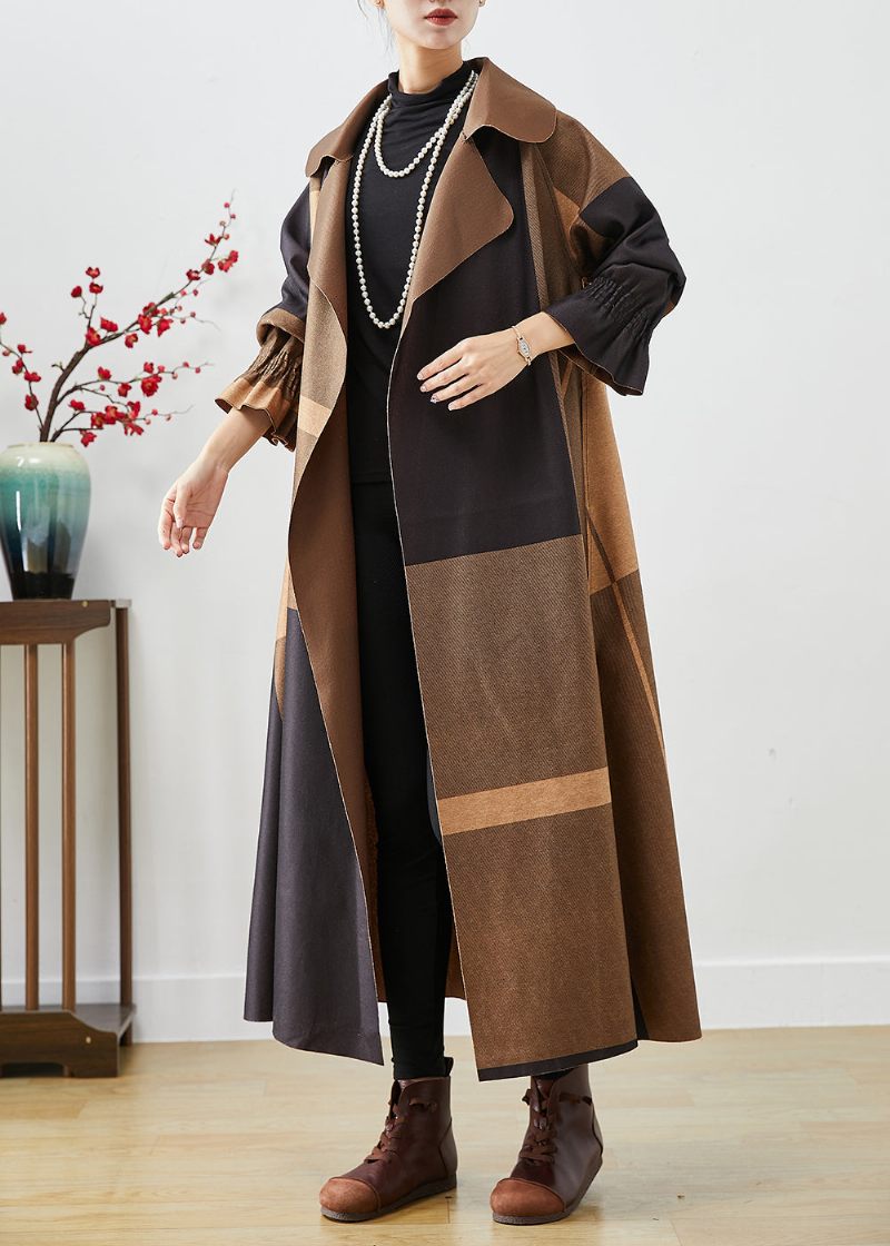 Kaffe Patchwork Bomuld Frakke Outwear Oversized Efterår - Dame trenchcoats