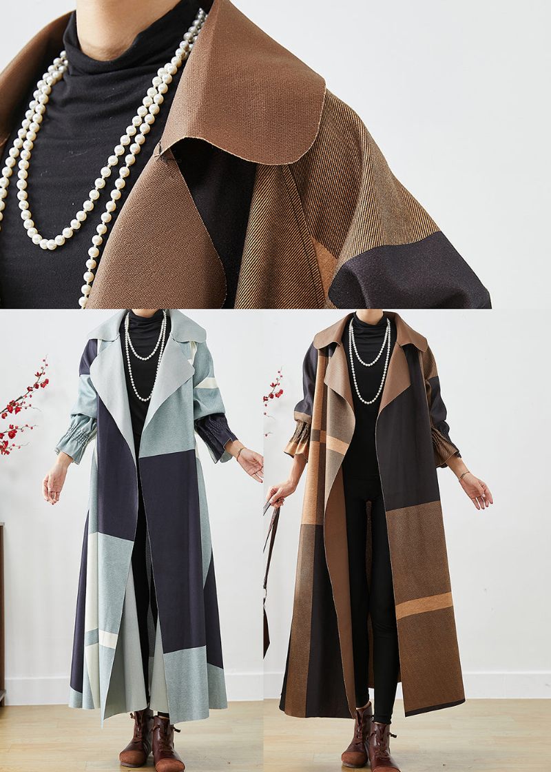 Kaffe Patchwork Bomuld Frakke Outwear Oversized Efterår - Dame trenchcoats