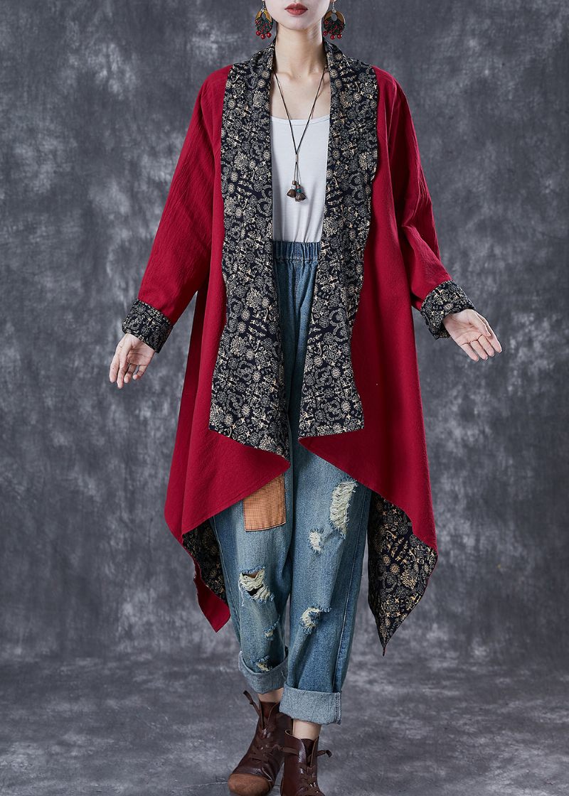 Mulberry Print Bomuld Trench Asymmetrisk Slid På Begge Sider Fall - Dame trenchcoats