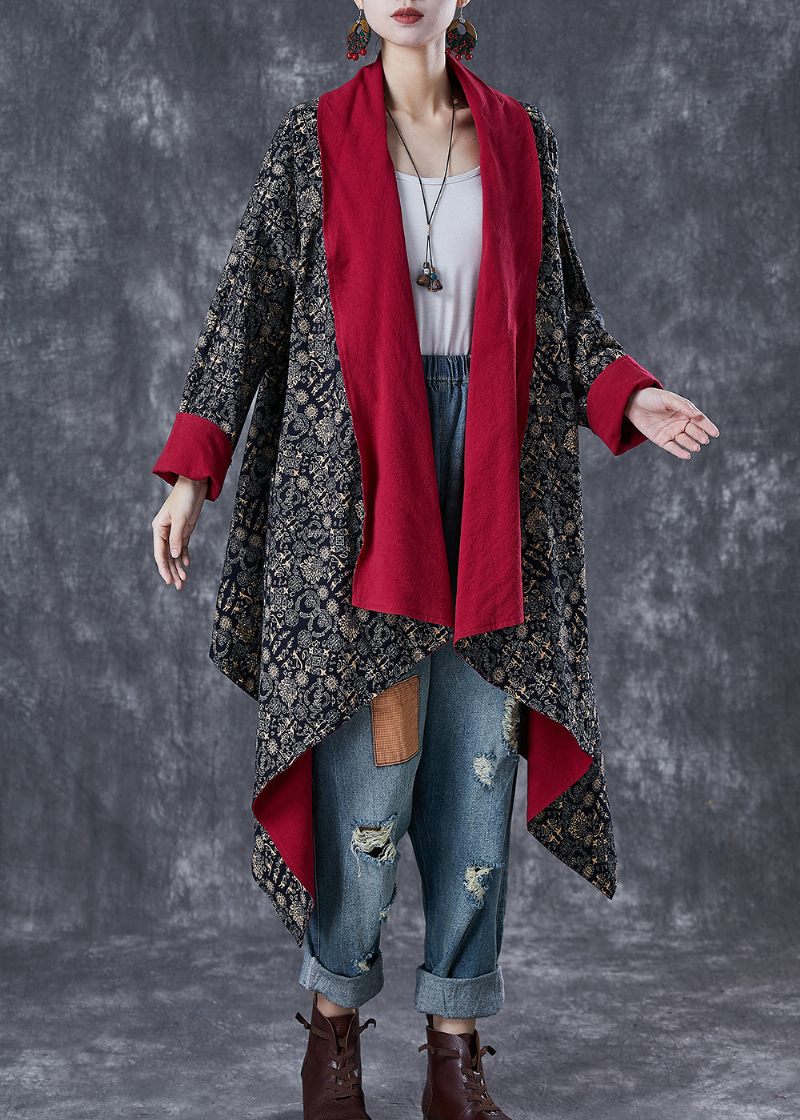 Mulberry Print Bomuld Trench Asymmetrisk Slid På Begge Sider Fall - Dame trenchcoats