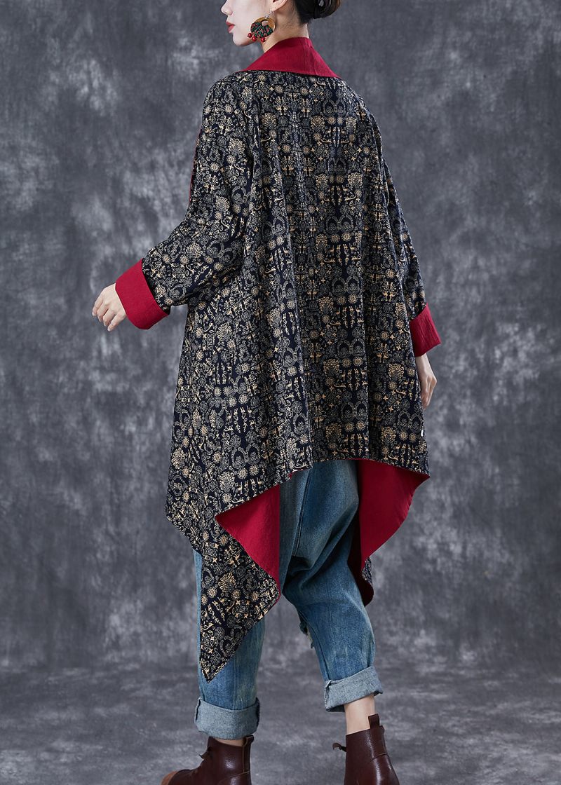 Mulberry Print Bomuld Trench Asymmetrisk Slid På Begge Sider Fall - Dame trenchcoats