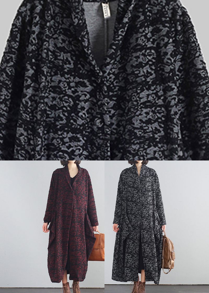 Mulberry V-hals Print Button Trench Coats Efterår - Mulberry