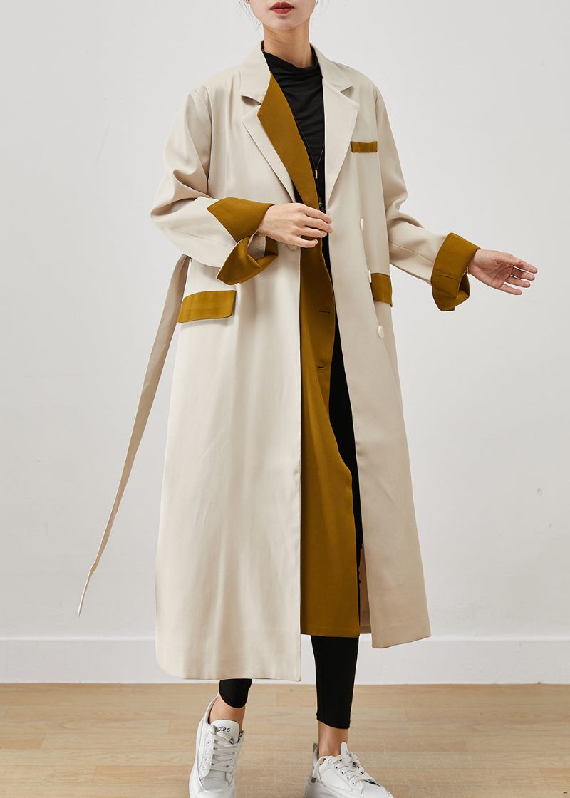 Original Design Hvid Oversized Patchwork Bomuld Falsk Two Piece Coat Fall - Dame trenchcoats