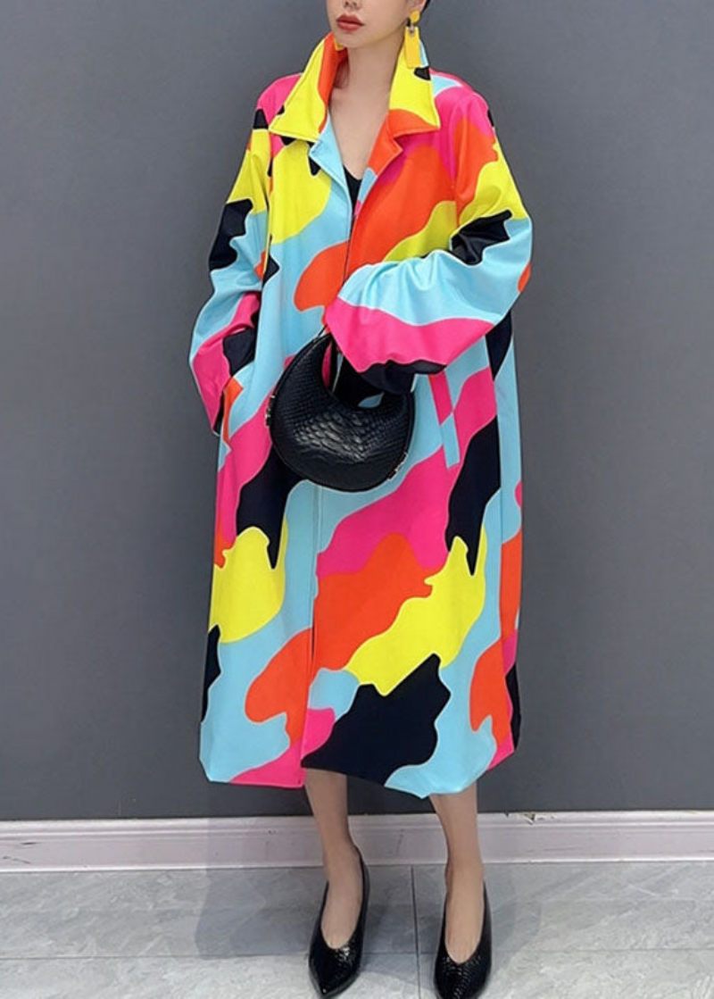 Vogue Rainbow Square Collar Button Trench Coats Fall - Dame trenchcoats